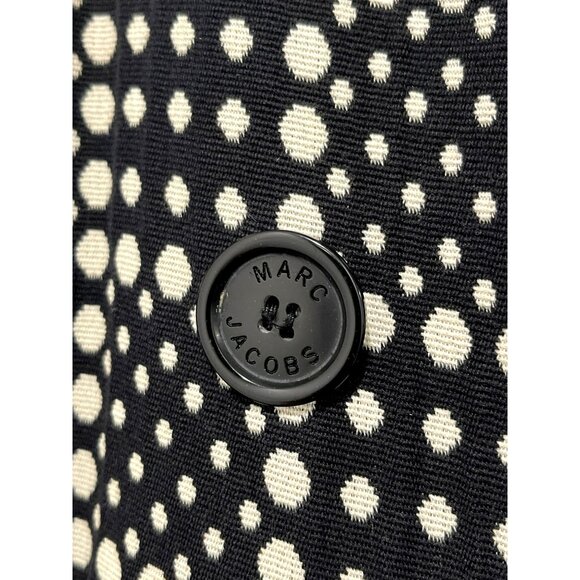 Marc Jacobs Black & White Polka Dot Double-Breasted Coat Small - Picture 4 of 6